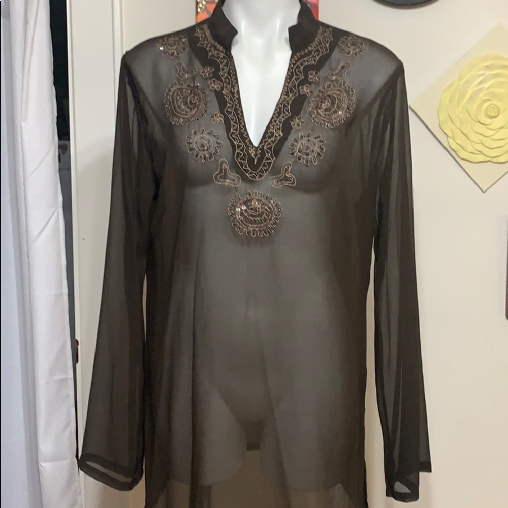 Forecast tunic with embellished embroidery